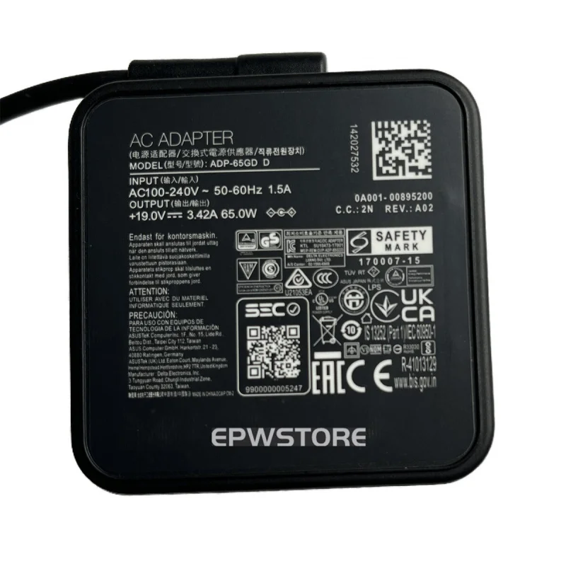 

BK+19V 3.42A 65W AC Adapter Charger For ASUS Vivobook 16 X1605EA X1605PA X1605VA
