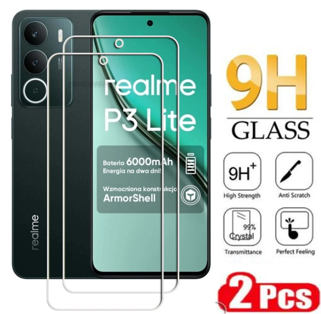 

2 шт. 9H HD закаленное стекло для Realme P3 Lite 4G 6,67 "RealmeP3Lite RealmeP3 P3Lite 5G Защитная пленка для экрана
