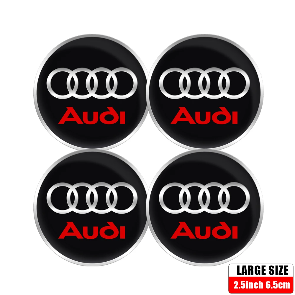 56/60/65MM Auto-Radnabenkappen Auto-Emblem Reifenmittenabdeckungen Zubehör für Audi A1 A2 A3 A4 A5 A6 A7 A8 Quattro Sline RS Q2 Q3