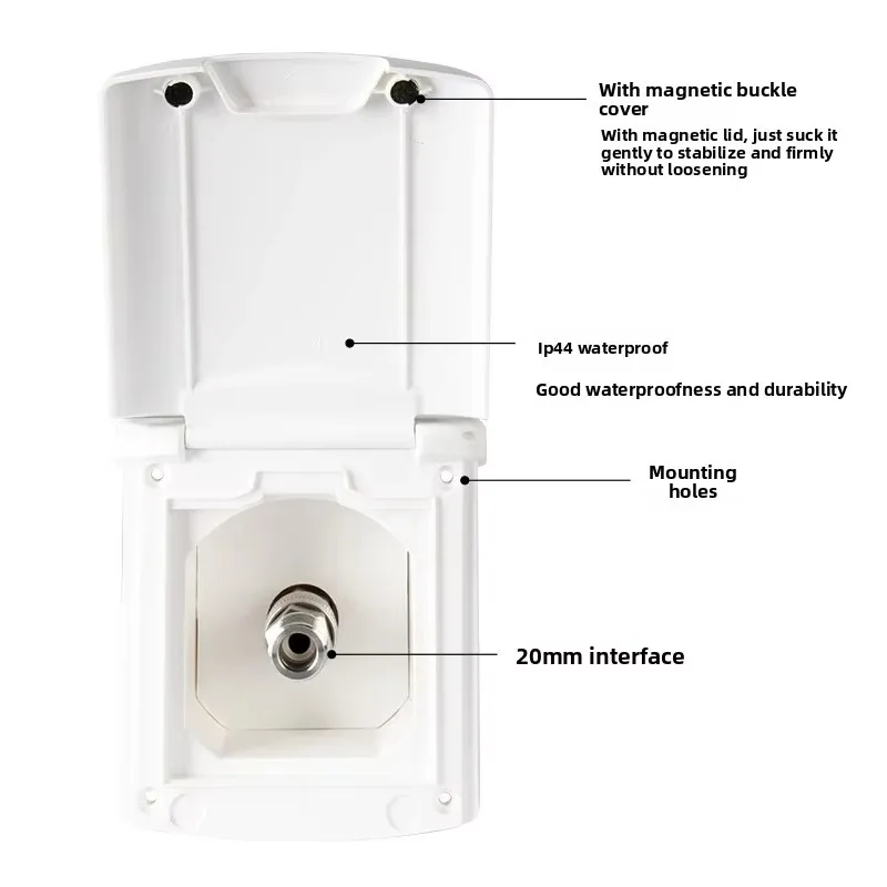 

Poq For Boat Marine RV Camper Car Van Caravan Accessories Water Inlet Outlet Hatch Filter Lockable Cover with 20mm Adapter Nozzl