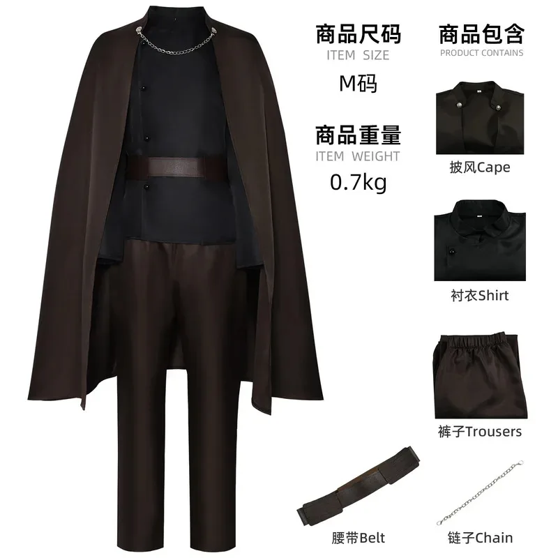 Aa124LQMovie Sternenkriege Count Cosplay Traje Casaco Camisa Calças Cinto Jedi Conselho Dooku Role Play Uniforme Guerreiro Hallow