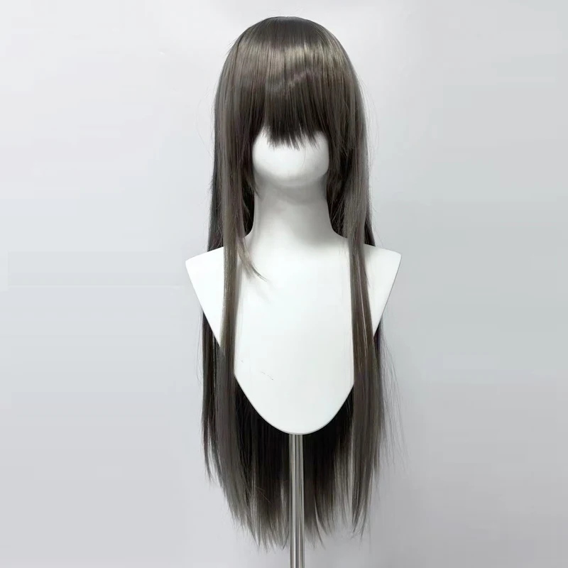 Sakurajima Mai Cosplay Wigs Headwear Anime Rascal Does Not Dream of Bunny Girl Senpai Synthetic Hair Long Straight Gray Hair Wig