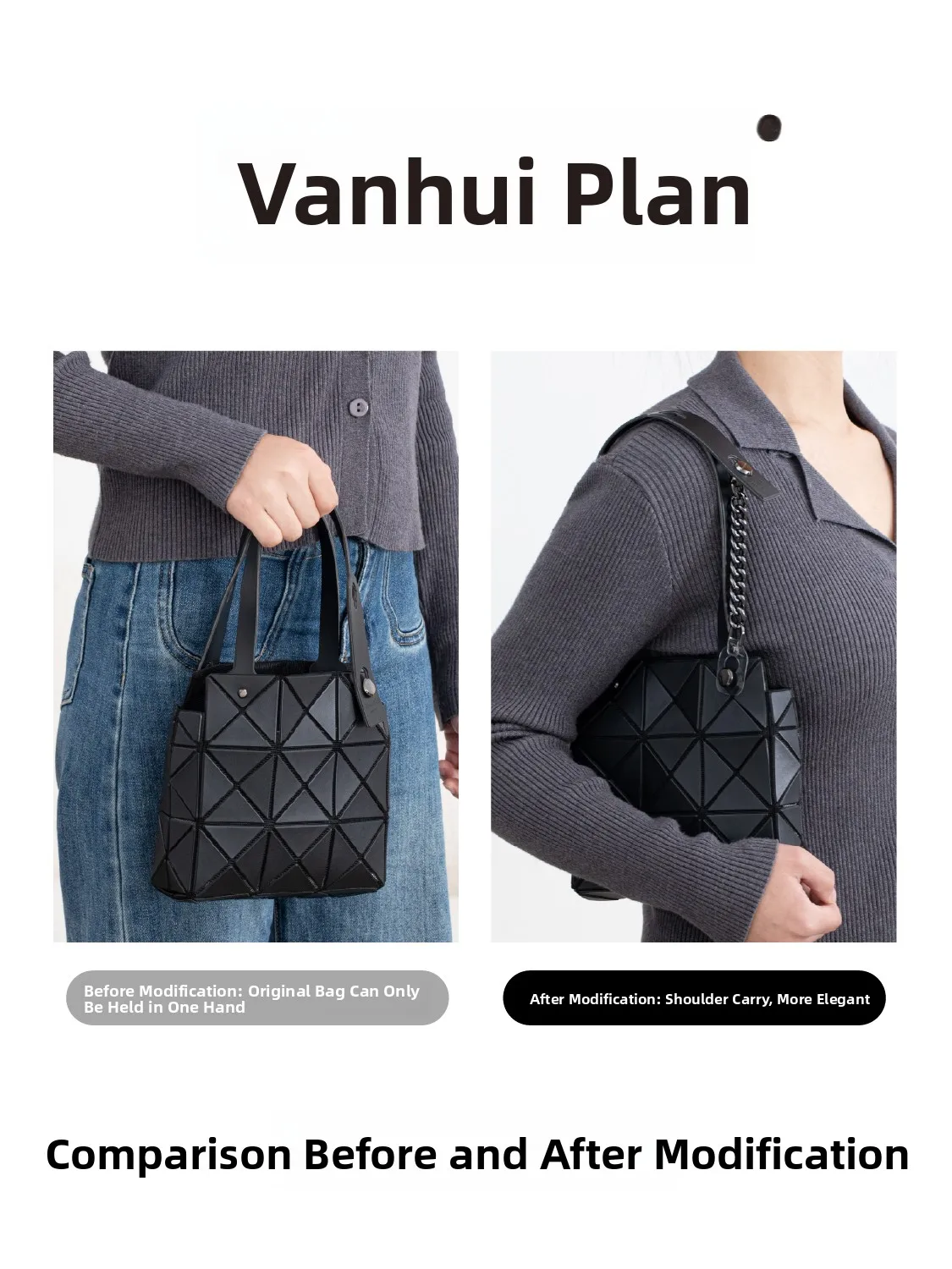 Diamond Decorative Large Size Square Box Extension Chain Link Accessory for Bag Strap Modification by Fan Ji Planning