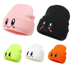 Casual Beanies Skullies KIRBYS Lovely Face Embroidery Knitted Hat Bonnet Cap Girls Boys Skiing Warm Unisex Beanie Accessories