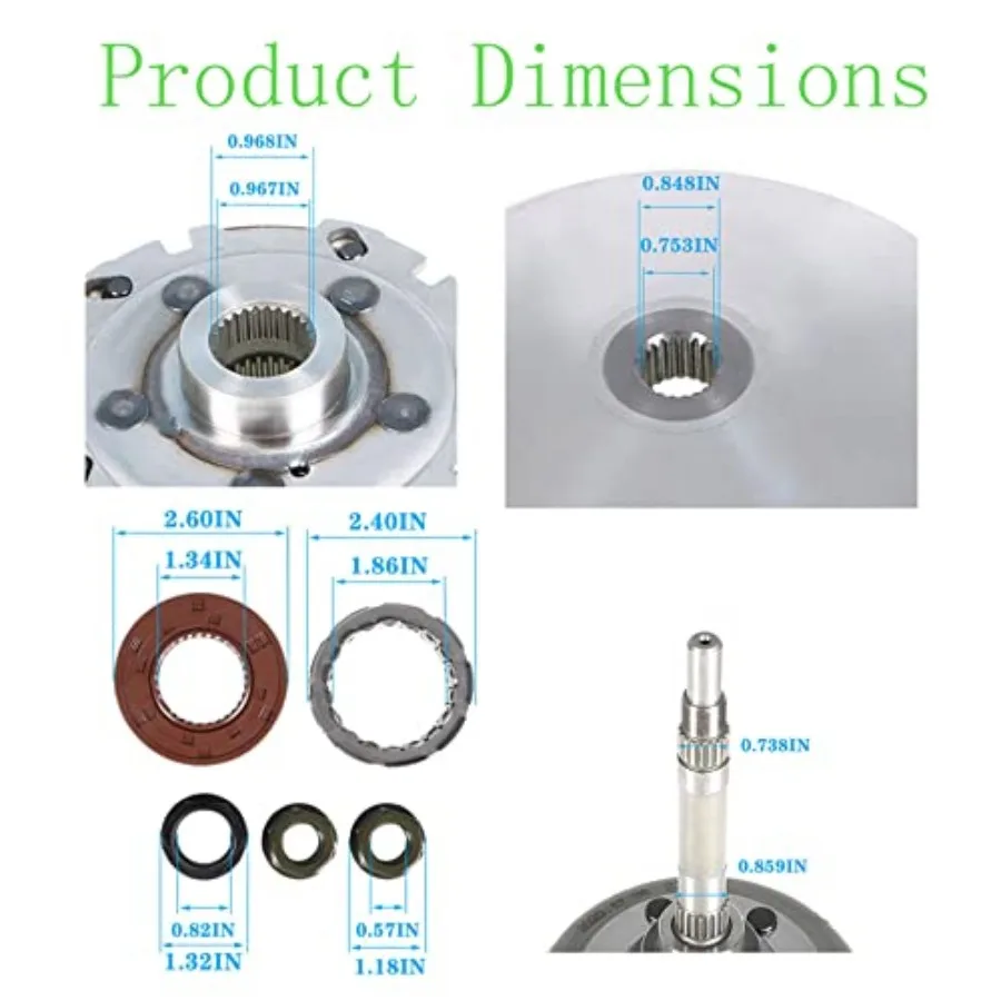 marddpair Primary Sheave Pad Shoe with Gasket Clutch Drum Housing Replacement for Yamaha Rhino 660 Grizzly YFM660 5KM-17611-00-