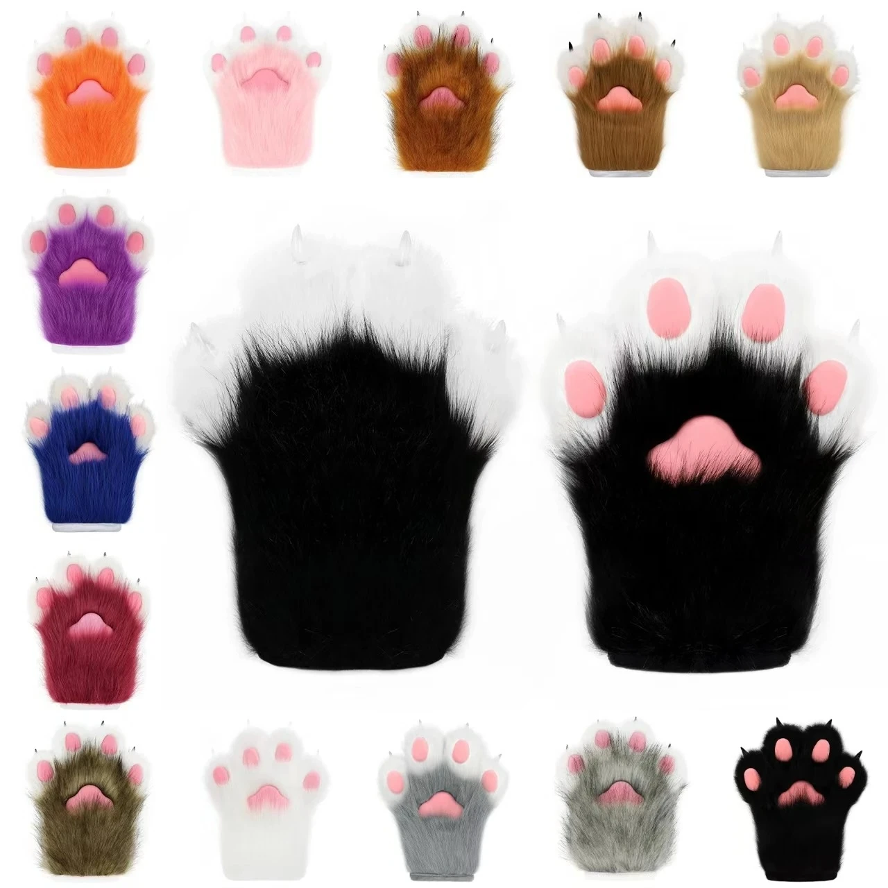 New Plush Animal Claws Nails Gloves Cosplay Accessories For Halloween Girls Prom Anime Costume Props Party