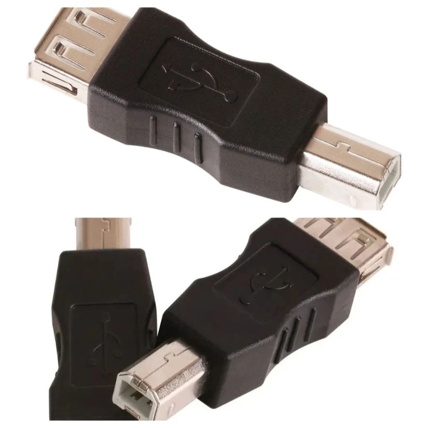 1000pcs/lot USB 2.0 A Female to USB B Male Printer Converter Connector Plug Adapter