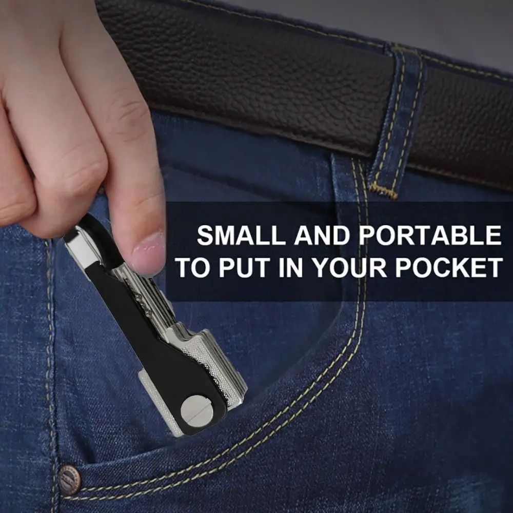 Decorative ABS Stainless Steel Key Organizer Black Blue Red Easy To Carry Smartkey Keyholder Mini Home Storage