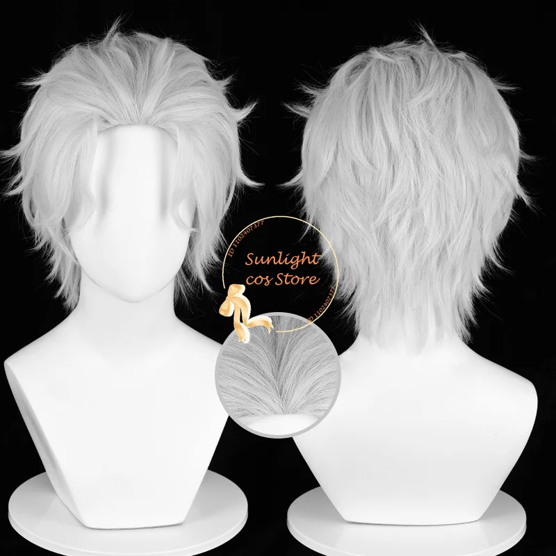 

Anime Umemiya Hajime Cosplay Wig 30cm Short Wigs Silver White Fluffy Cosplay Anime Wig Heat Resistant Synthetic Hair Halloween