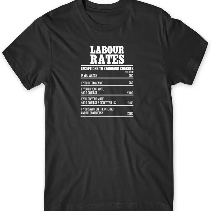 Labour Rates Builder Brickie Labourer Mens Funny Unisex T-Shirt