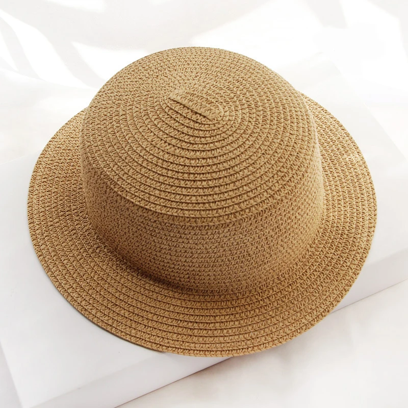 2024 Women Summer Hat Outdoor Sun Protective Ponytail Straw Hat Face Transparent Visor Cap Handmade Natural Spring Sun Visor