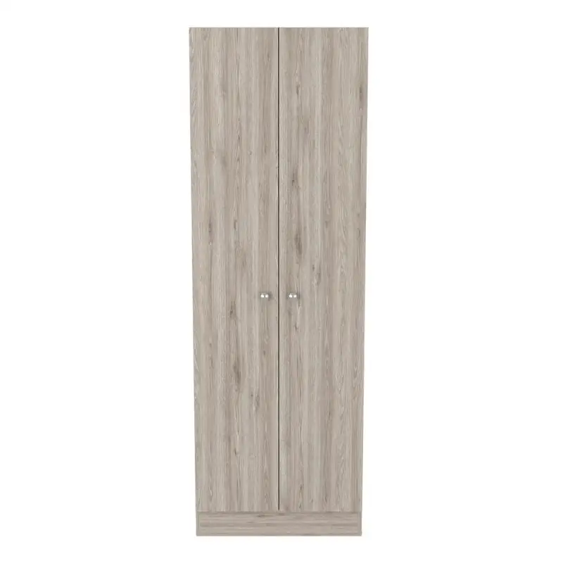 طقم مطبخ مكون من 8 أرفف وبابين مكون من قطعتين - جزيرة مطبخ وخزانة مخزن باللون الأبيض والرمادي الفاتح #3