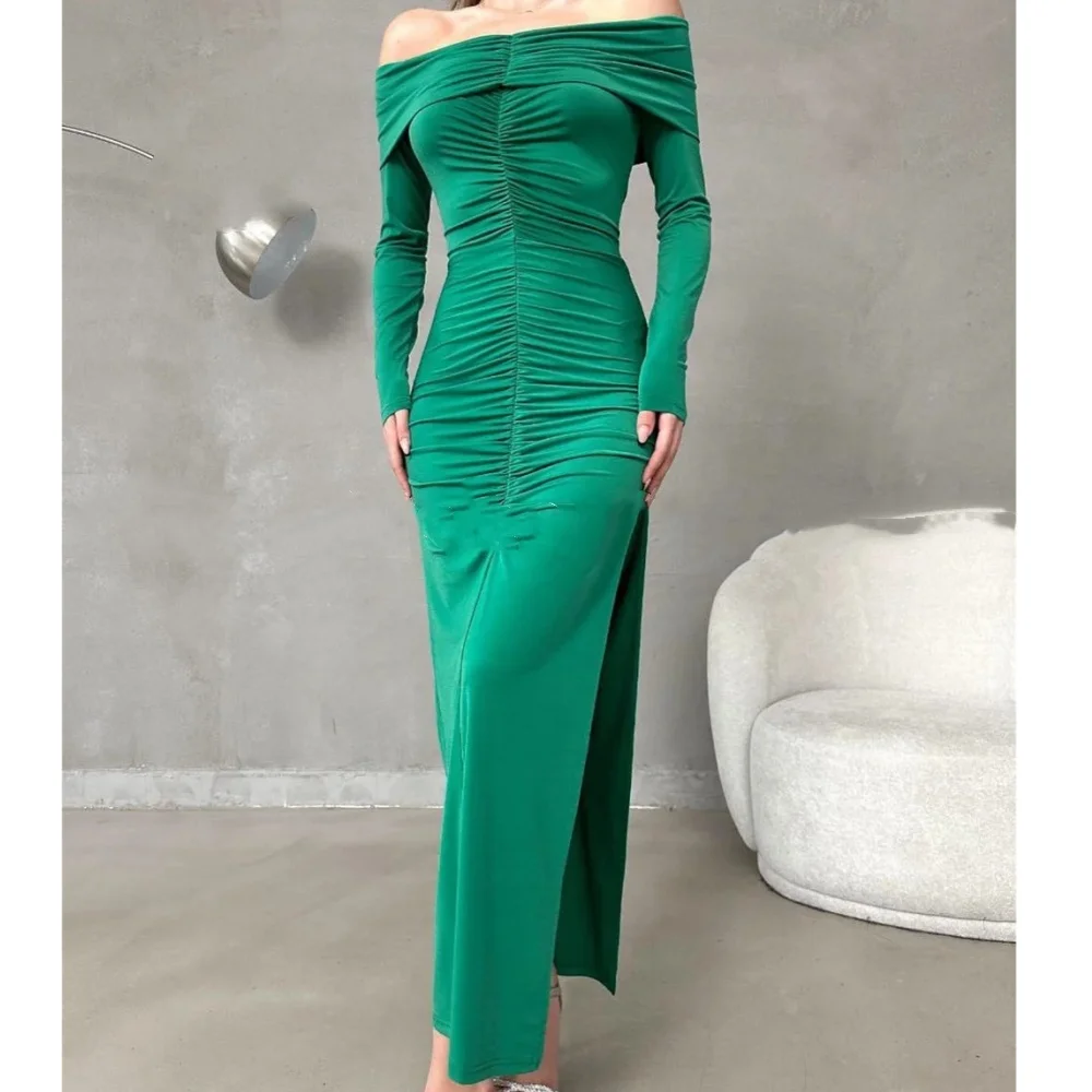 Muloong Strapless Ankle-Length Women Elegant And Pretty Luxury Prom Dress