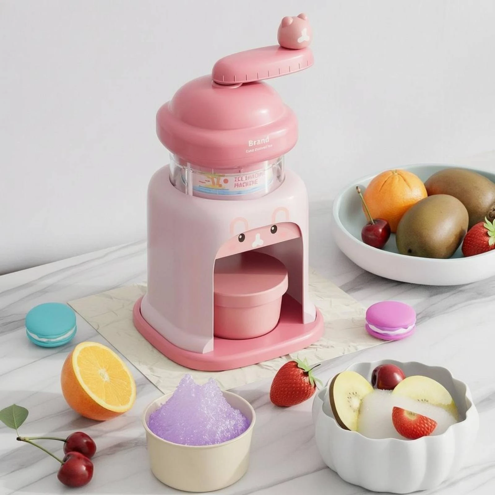 Rabbit-Themed Shaved Ice Machine Decorative Manual Shaved Ice Machine Kitchen Appliance Easy to Clean Lightweight