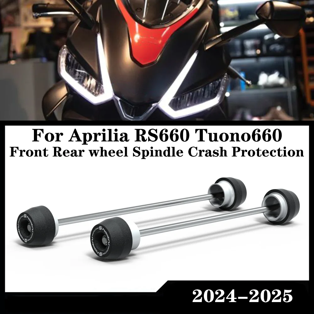 For Aprilia RS660 Tuono660 Factory 2024-2025 Motorcycle Front & Rear Axle Fork Crash Sliders Wheel Protection