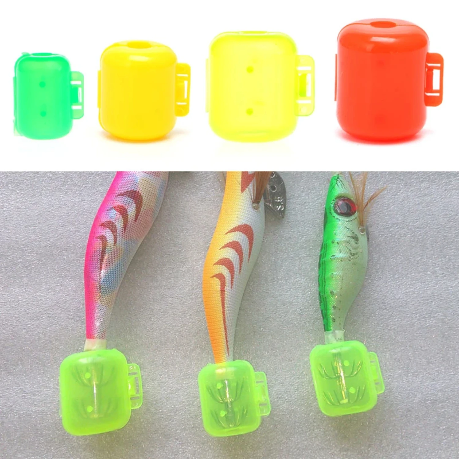 

10pcs Wood Shrimp Hook Hat Cover Squid Hook Box Protect Fishing Tackle Shrimp Umbrella Hook Hat Box Protector Fishing Tackle