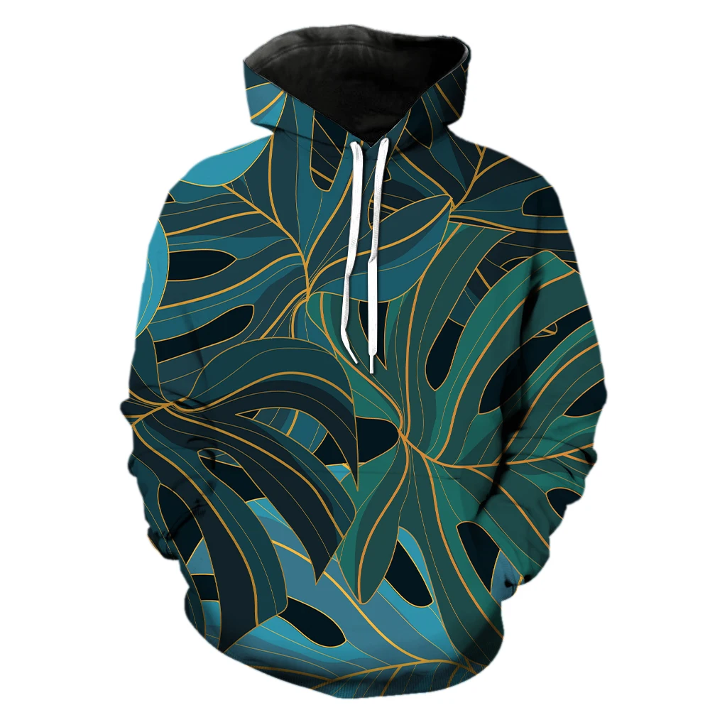 Luxury Tropical Plants Men's Hoodies Casual Funny Spring 3D Printed Sweatshirts 2022 Hot Sale Teens Oversized With Hood Jackets