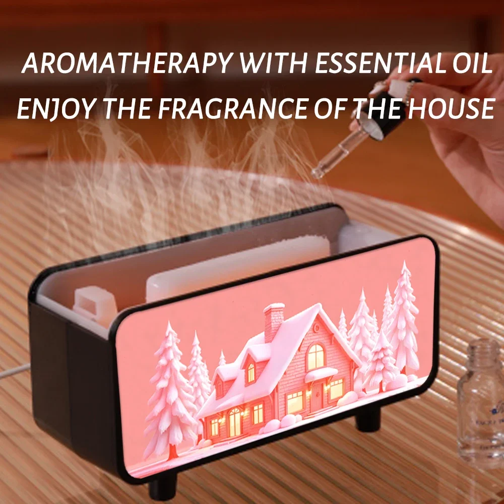 Креативный камин, увлажнитель воздуха, безводный, с автоматическим выключением, диффузор эфирного масла, снежная гора со светодиодной подсветкой для домашнего подарка