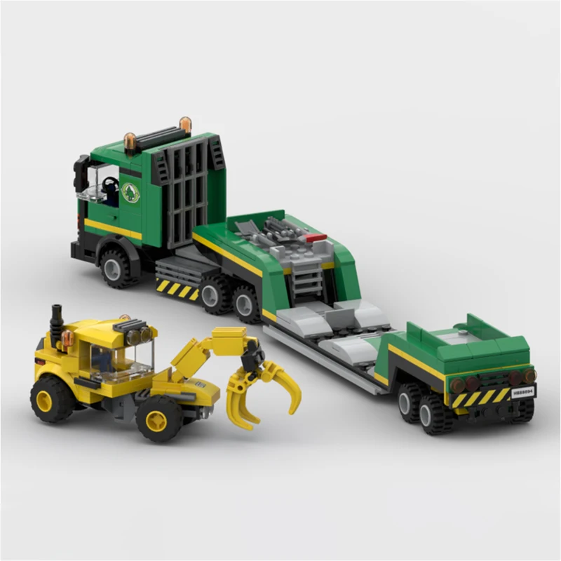 City Vehicle Series 6-wide Truck Trailer Building Blocks Model Bricks Display Collection Children\'s Toys Gifts 350PCS