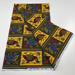 Group tissu batik hollandais africain pour robe, coton imprimé, haute qualité, prévient Ankara, F3C4, Hollande, 6 mètres, Y4, 2024