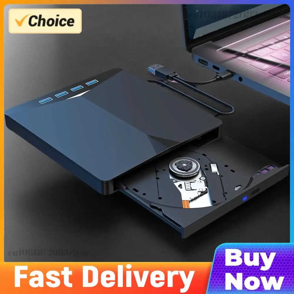

7 In 1 USB3.0 Type-C External Mobile Drive CD DVD Burner Plug-and-Play Slim for Windows 11/10/8/7/Linux/ OS