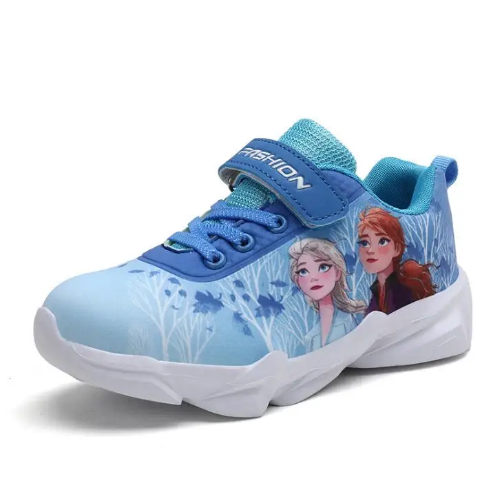 2024 Cartoon Kids Shoes Running Disney Elsa Anna Sport Shoes Frozen Children Sneakers For Girls New Girls Princess Fashion