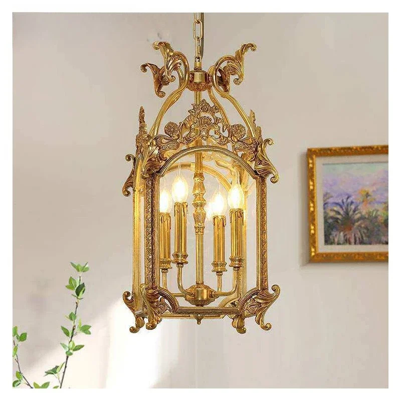 French all-copper chandelier European-style villa entrance luxury individuality creativity bedroom corridor creative atmosphere