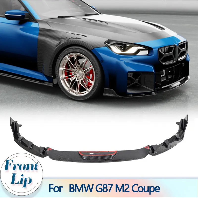 

Car Front Bumper Lip Spoiler for BMW G87 M2 Coupe 2-Door 2022 2023 Prepreg Dry Carbon Front Lip Chin Apron Body Kits 3PCS/Set