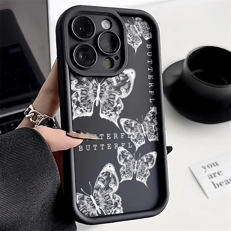 Miękkie silikonowe etui na telefon Butterfly do Samsung Galaxy A54 5G A53 A34 A52 A14 A13 A12 A32 A51 A24 A23 A21S A03 A04E A10S Cover