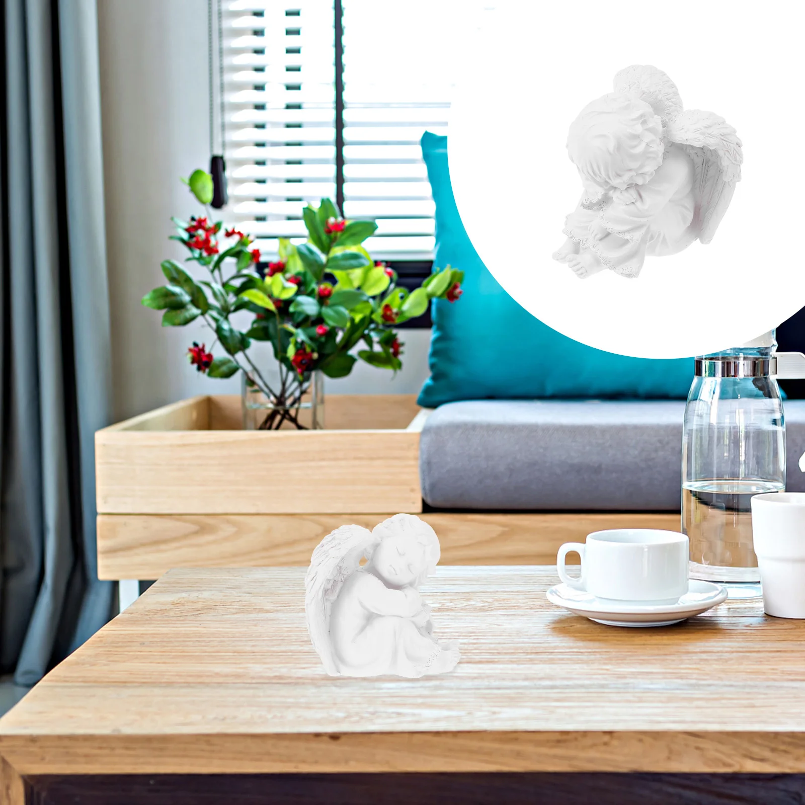 

1Pcs Creative Angel Resin Decoration Vivid Desktop Ornament for Home Office Garden Christmas Resin Decor Lovely Angel Decor