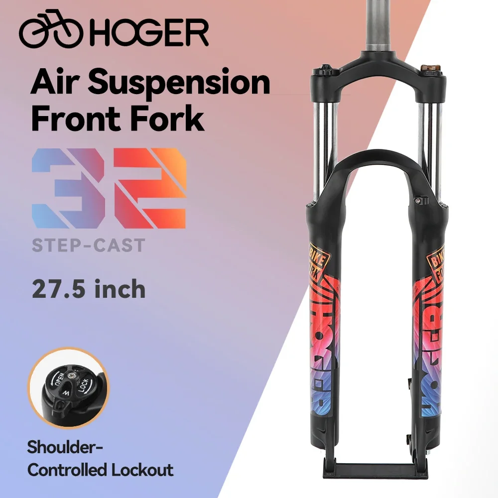 

HOGER Mountain Bike Fork 26/27.5inch - Shoulder-Controlled Lockout Coil Spring, Dirt Jump & Off-Road Shock Absorption