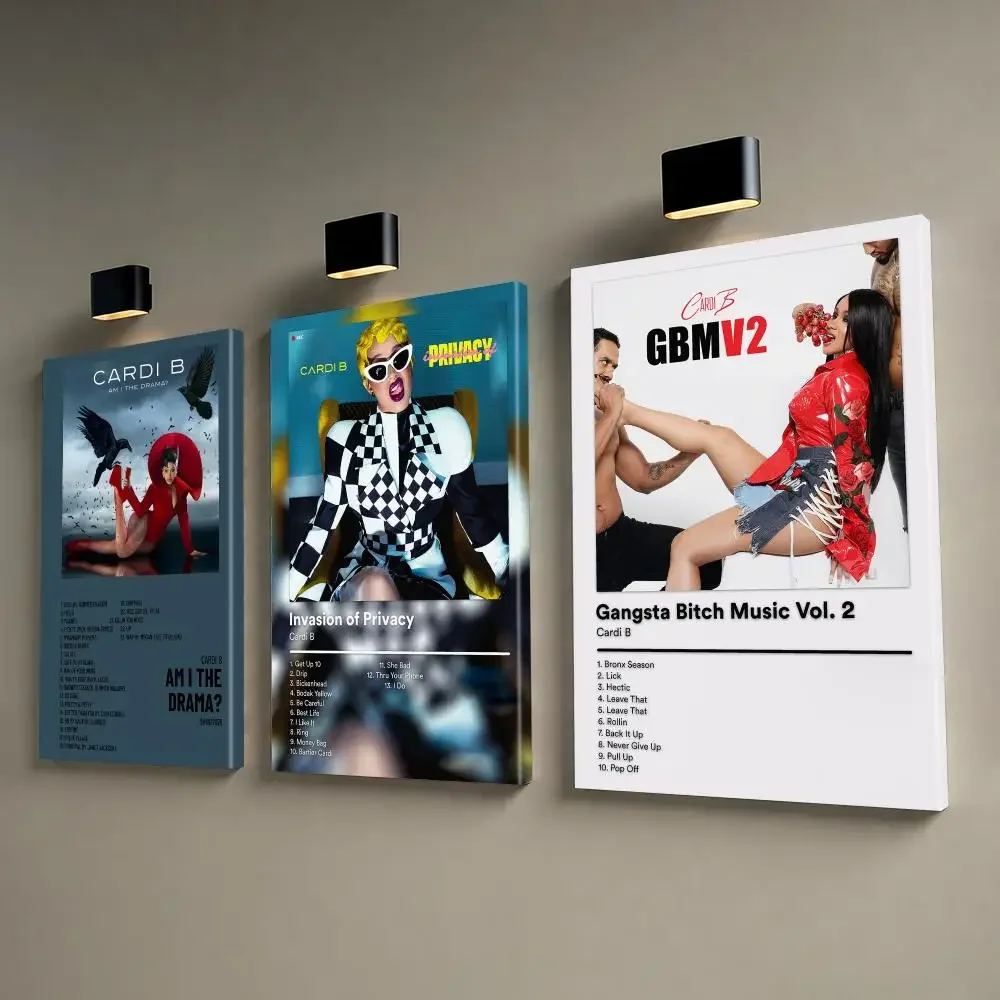 Singer C-Cardi B Framed Wall Painting Luxury Framed Canvas Wall Art Modern Painting Living Room Decor Gift