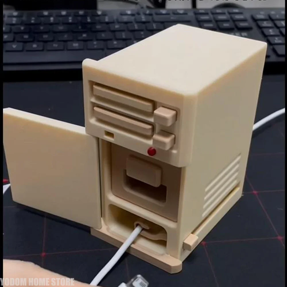 3D Printed DATA TOWER Retro PC Organizer for SD TF Card Charging Cable Sundries Storage Desktop Decoration