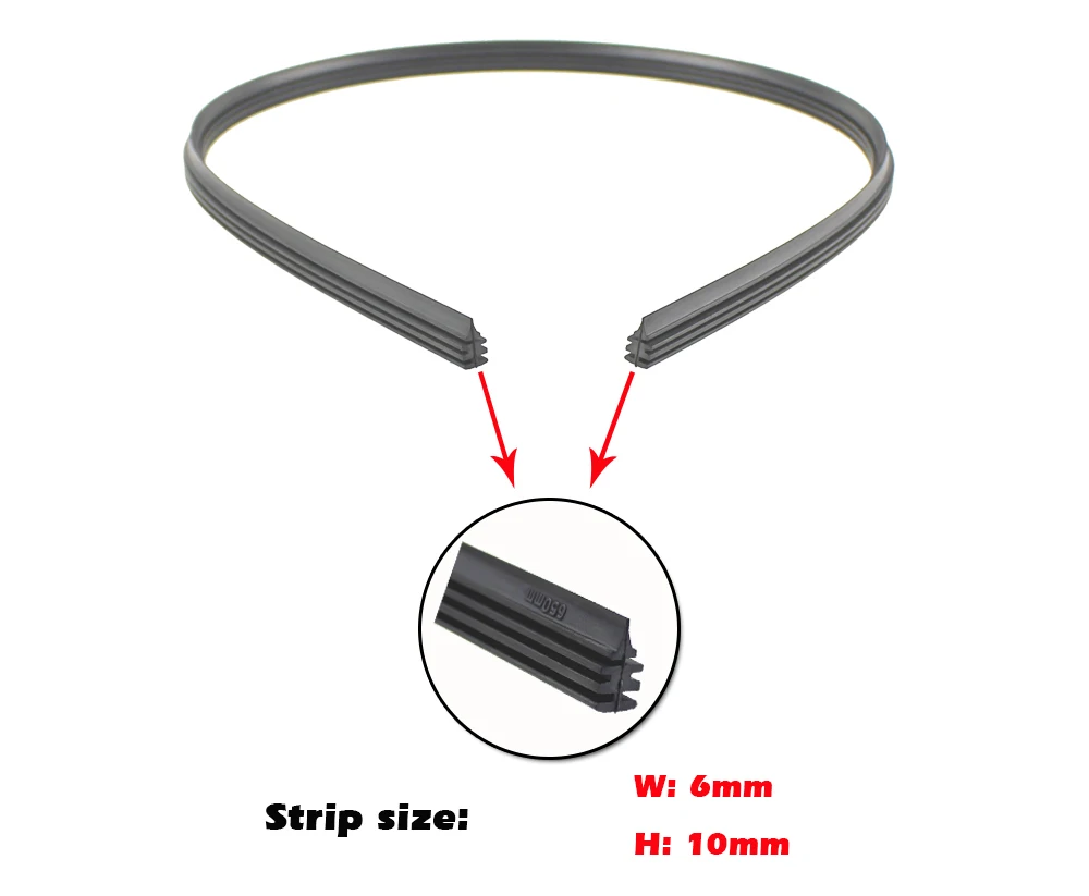 2pcs High Quality Boneless Rubber Car Wiper Blade refill Strips Windscreen 6mm 14\