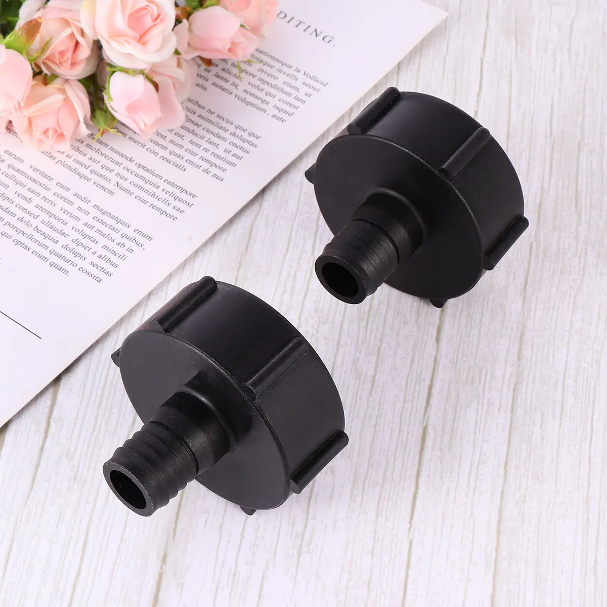 

2pcs 55mm Coarse Thread IBC Hose Connector Water Tank Adapter Quick Connect Fittings for Tote Barrel Valve Acid Resistant