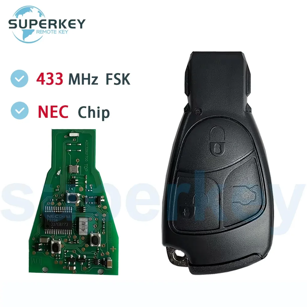

3 кнопки, 433 МГц, NEC PCB, пульт дистанционного управления, автомобильный ключ для Mercedes Benz B C E S Class A ML SLK CL W203 W169 Class B Class S