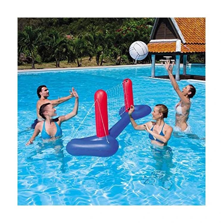 pool floating inflatable volleyball waterpolo goal set