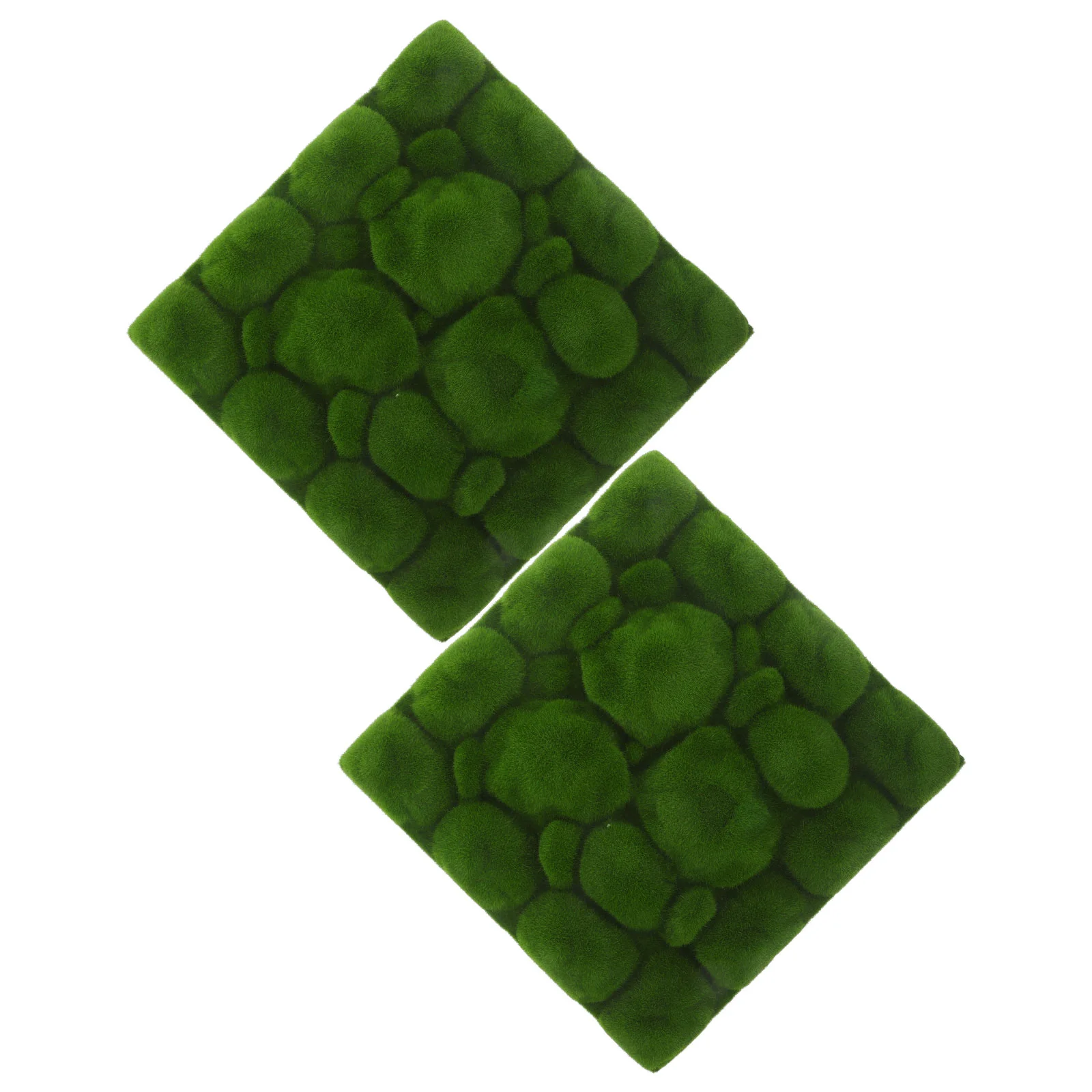 2 Pcs Green Decor Simulated Moss Decoration Faux Outdoor Plants Wall Decors Artificial Pad Floral Runner Rug