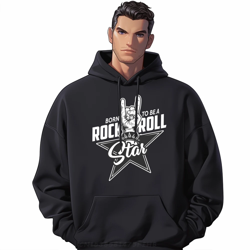 

Family Gift Printed Long Sleeve Sweatshirt Hip Hop Crewneck Hoodies Men's Born To Be A Roll Star Pullover Streetwear Clothing