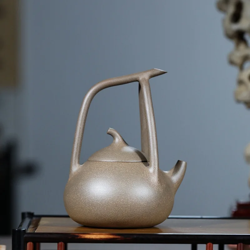 High Quality Yixing Ore Old Segment Mud Purple Clay Pot Handmade Dongpo Loop-Handled Teapot Household Tea Set