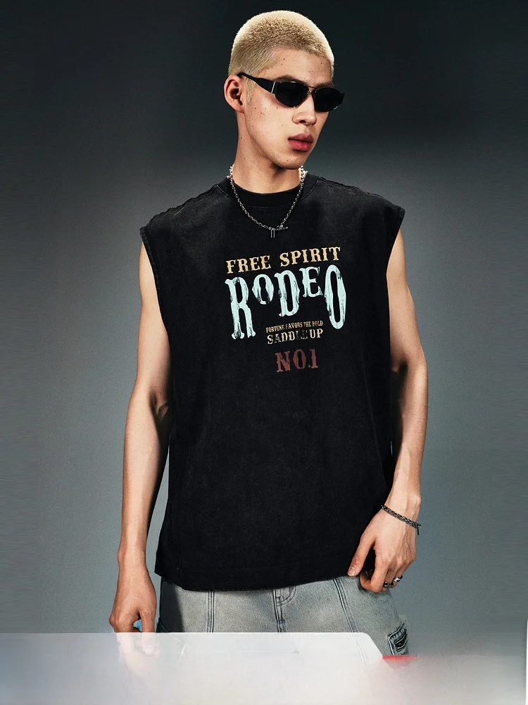 

Мужская майка H&M, винтажная, свободного кроя, в американском стиле, с принтом, круглый вырез, 100% хлопок, летняя, 2025