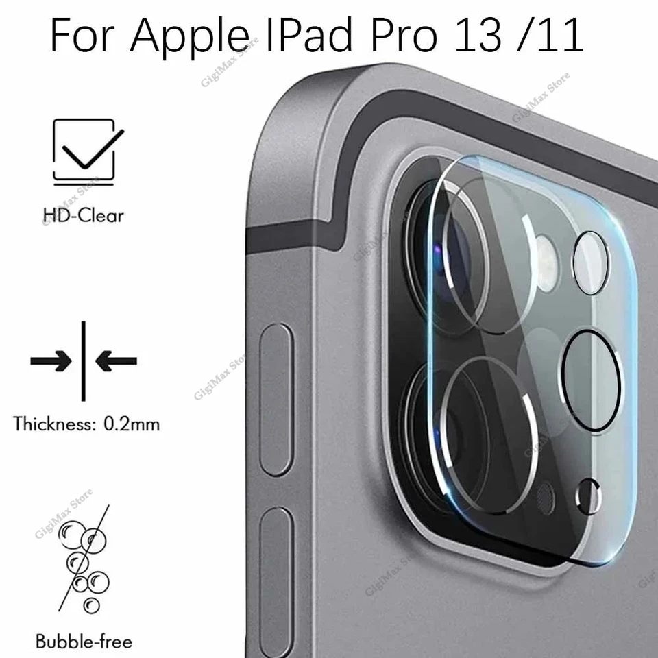 3 Piezas Vidrio para Cámara para Apple iPad Pro 11 13 2024 11 12.9 2020 2021 Protector de Pantalla para iPad Película para Apple iPad Pro 12.9 11 2022 3