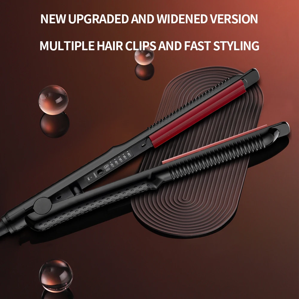 

Professional Ceramic Corrugated Iron for Hair Wave Corrugation Flat Irons Electric Curling Crimped Wide Plates Beauty Hair Iron