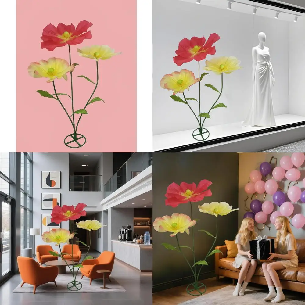

Giant 5.6 Ft Silk Artificial Flower with Stand for Decorative Purposes - Large Flores Gigantes for Weddings and Events