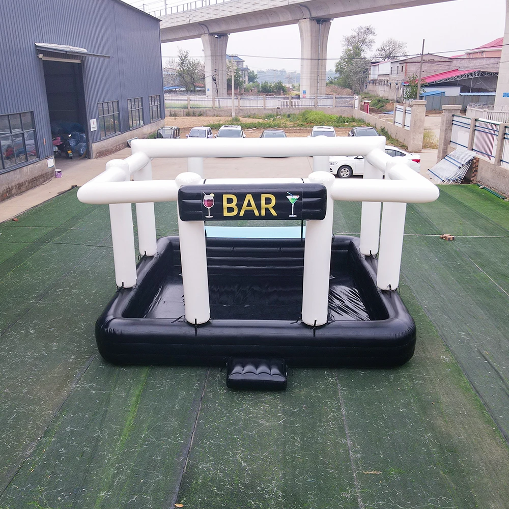 Outdoor Garden Table Serving Drinking Pub Party Tent Floating Swimming Inflatable Pool bar with Seats
