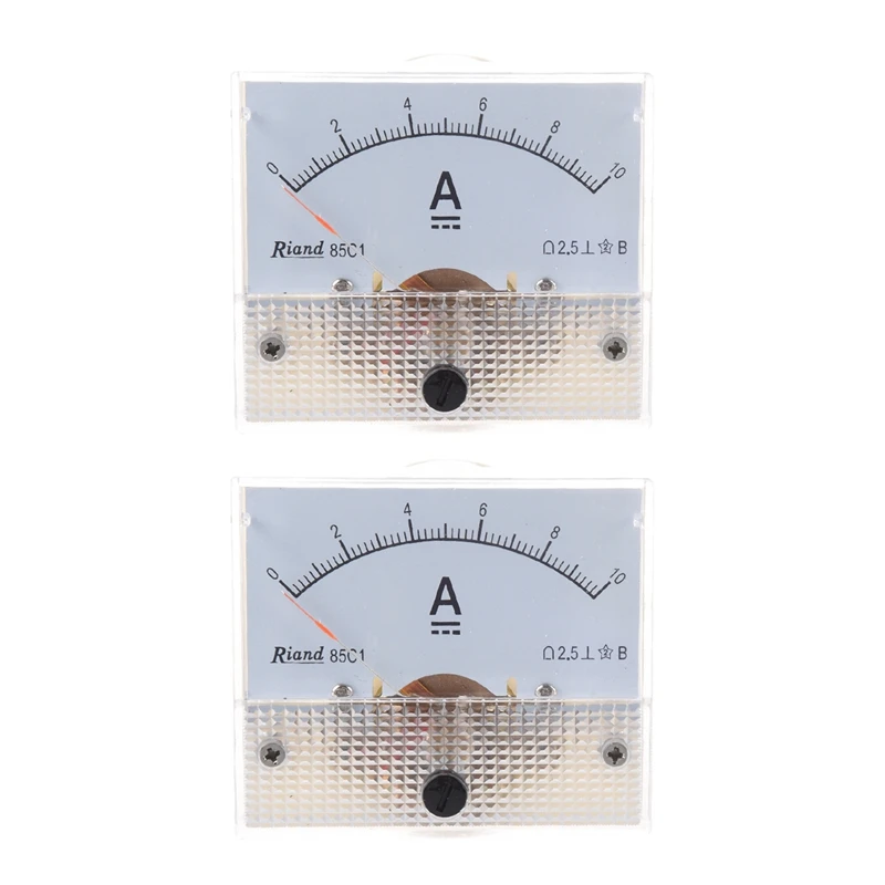 

HOT SALE 2X 85C1 DC 0-10A Rectangle Analog Panel Ammeter Gauge