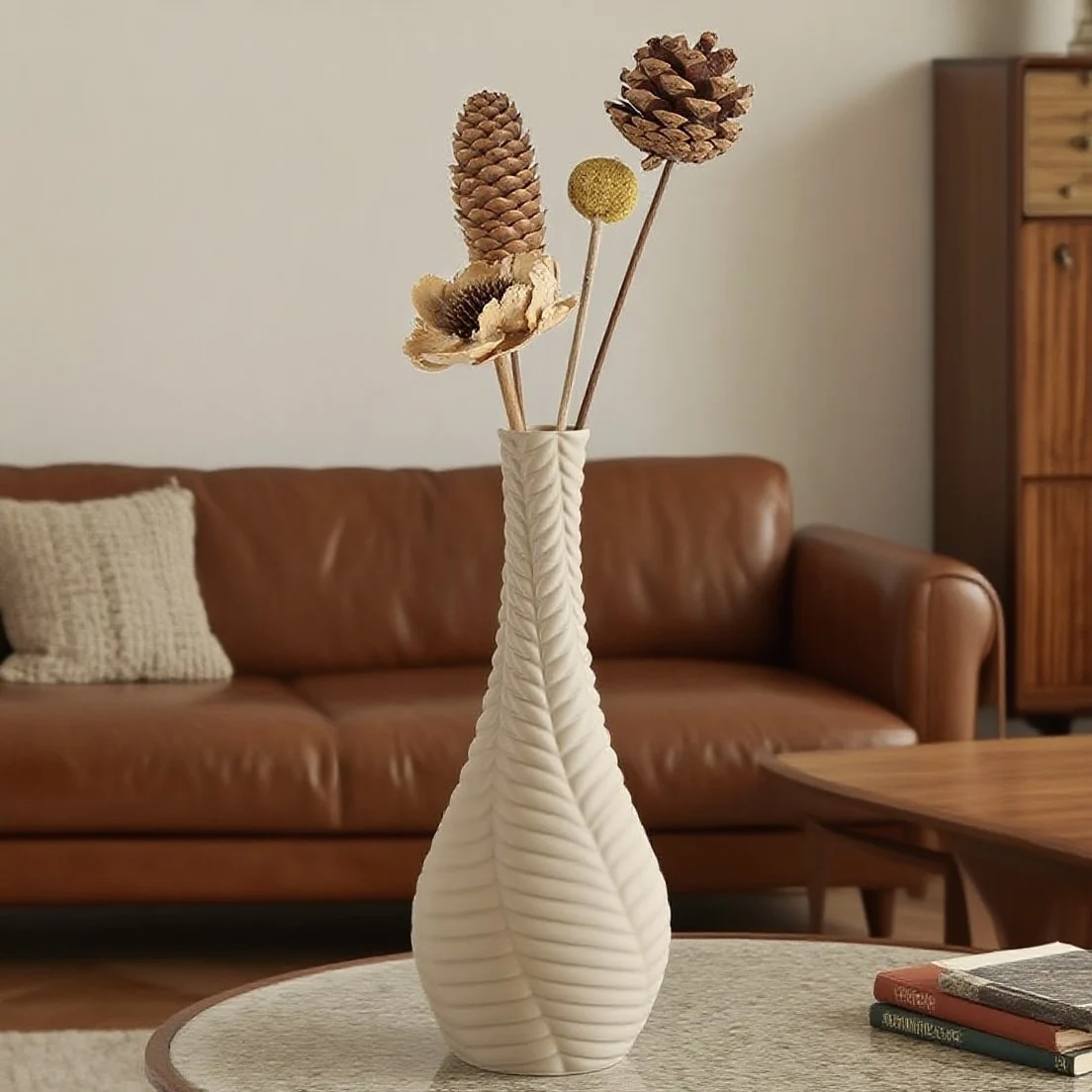 Cross-border Woven Texture Vase, Black & Brown Two-tone Design, Suitable for Overseas Retro Textured Home Desktop Decoration Sce