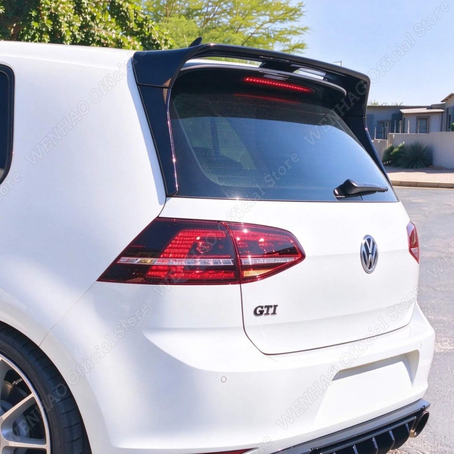 3 Pcs CS Style Car Rear Spoiler Wings For Volkswagen Golf 7 MK7 TSI TDI GTI GTD R R-LINE 2014-2019 Tuning Side Window Spoilers