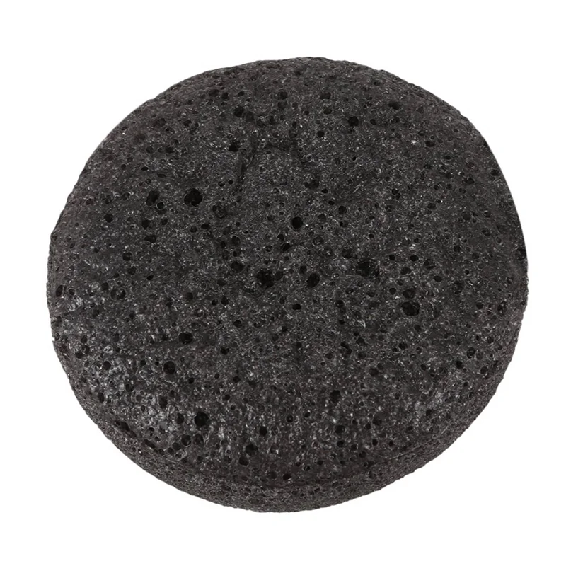 ABLJ 2X Konjac Konnyaku Jelly Fiber Gesichts-Make-up-Waschpad Reinigungsschwamm Puff Peeling-Schwarz