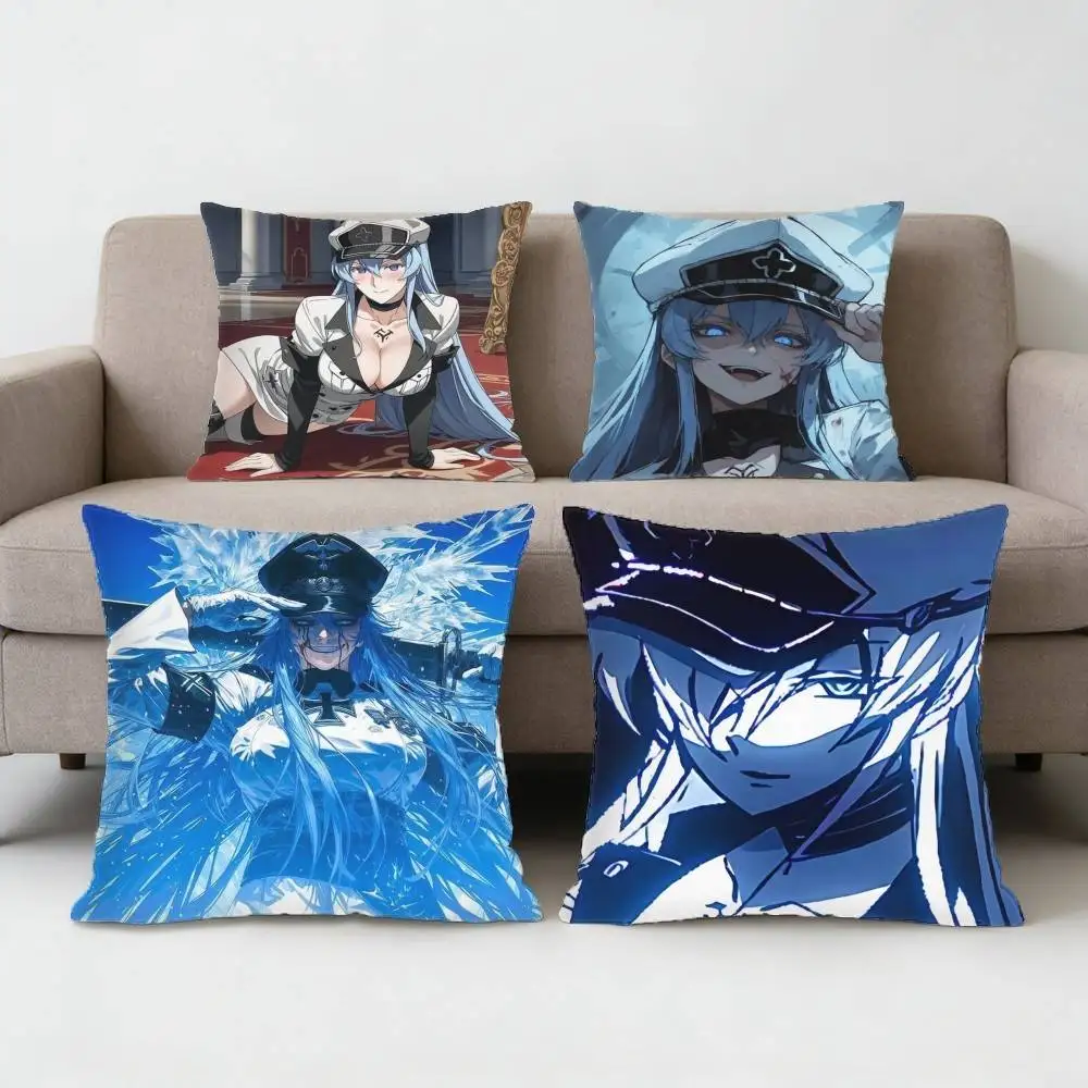 

Akame ga KILL! Esdeath Pillow Case Anti-dustmite Pillowcase Invisible zipper silky short plush Sofa cushion cover